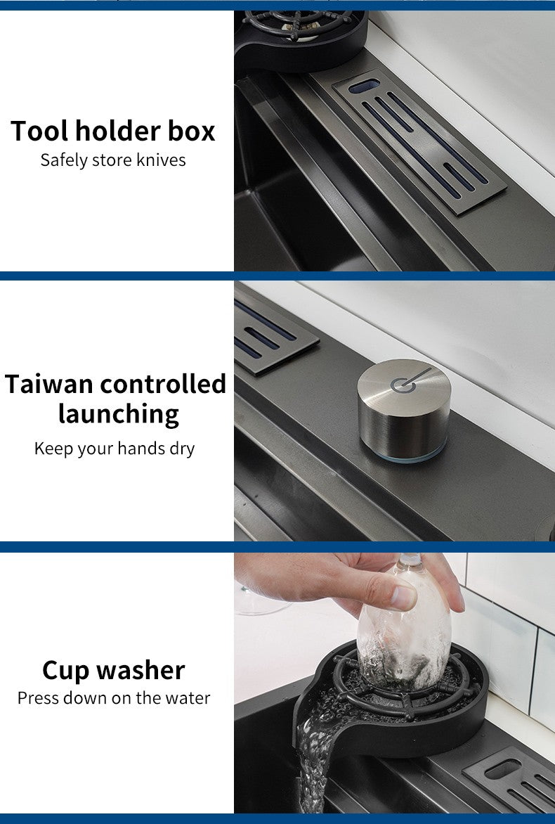 Torneira De Cachoeira De Aço 304, Pia De Cozinha Grande Slot Único, Torneira n