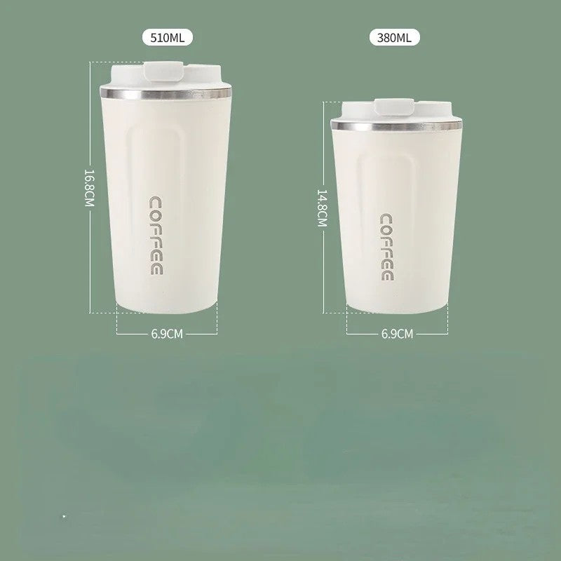 Caneca térmica de aço inoxidável 380/510ml, garrafa térmica para café, águ
