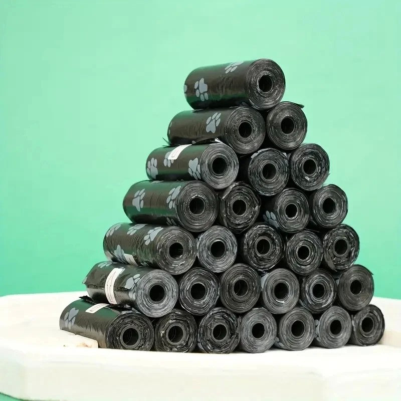 10 rolos de sacos de lixo para animais de estimação com estampa de pata, sacos