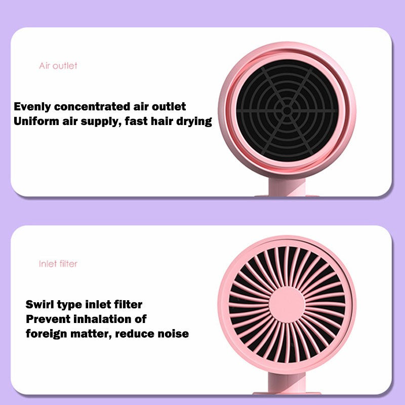Mini secador de cabelo dobrável 750W com bolsa de transporte Anion de ar quente