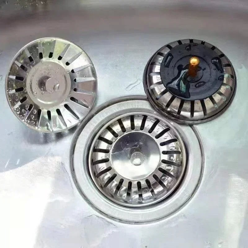 Pia de cozinha filtro de esgoto bacia dreno rolha de aço inoxidável pia de esg