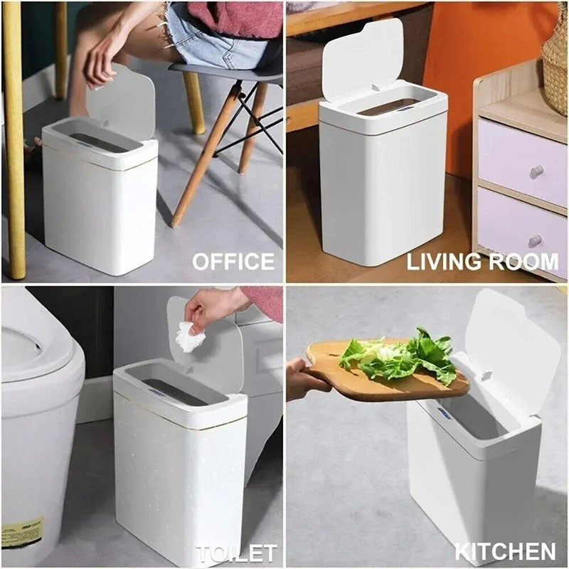 Lixeira inteligente de 15l, automaticamente sem toque, sensor inteligente, detec