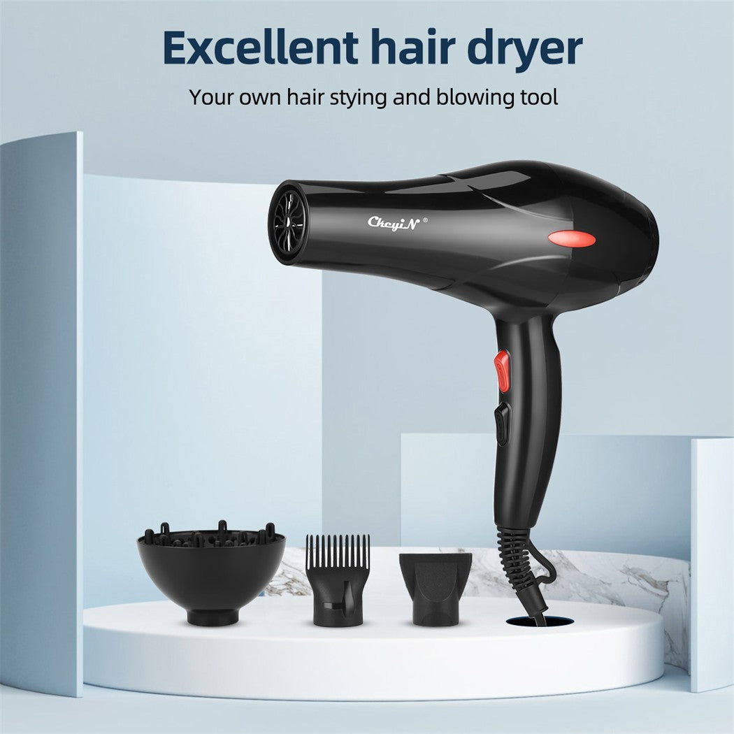 CkeyiN-profissional íon negativo cabelo secador, sopro quente e frio, salão ve