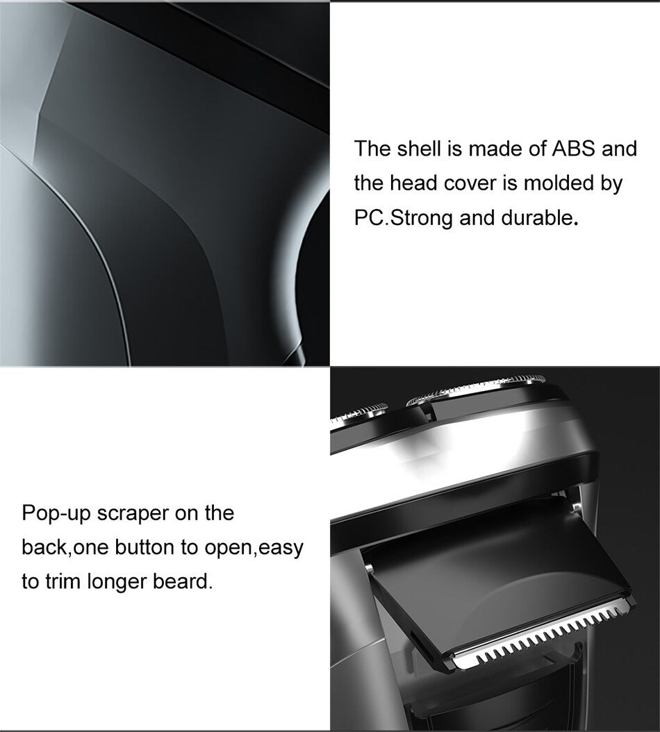Barbeador rotativo elétrico Enchen Blackstone para homens, lâmina flutuante 3D