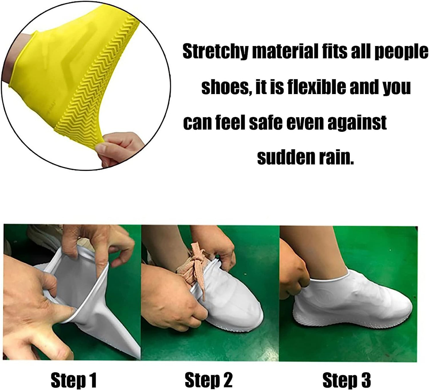 Capa reutilizável para sapatos de chuva, à prova d&#39;água, silicone, uso ao