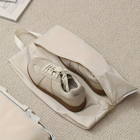 Bolsa leve para armazenamento de sapatos com alça, fecho com zíper e costura r