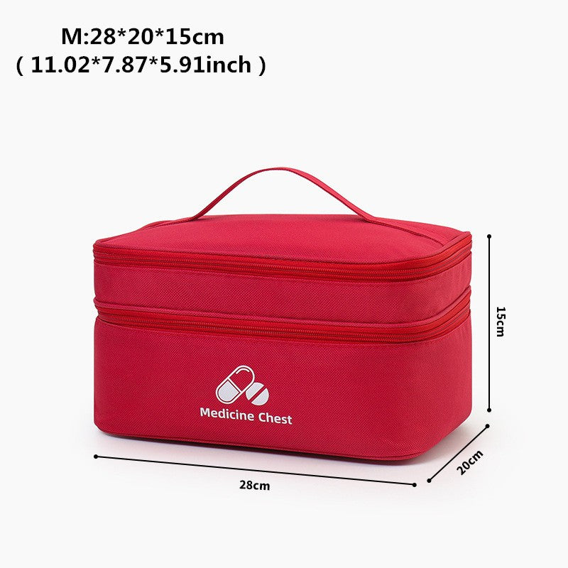 Kit de primeiros socorros para viagem em casa, camada dupla, armazenamento de cl
