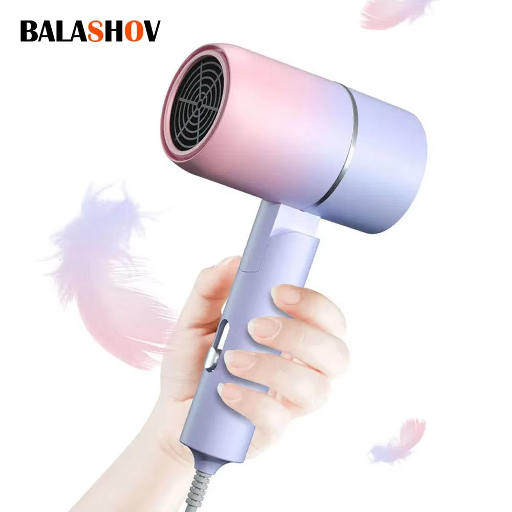 Mini secador de cabelo dobrável 750W com bolsa de transporte Anion de ar quente