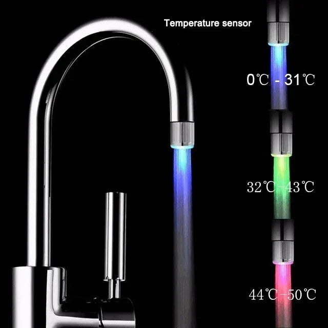 Zhang ji led sensível à temperatura 3 núcleos light-up torneira cozinha banhe
