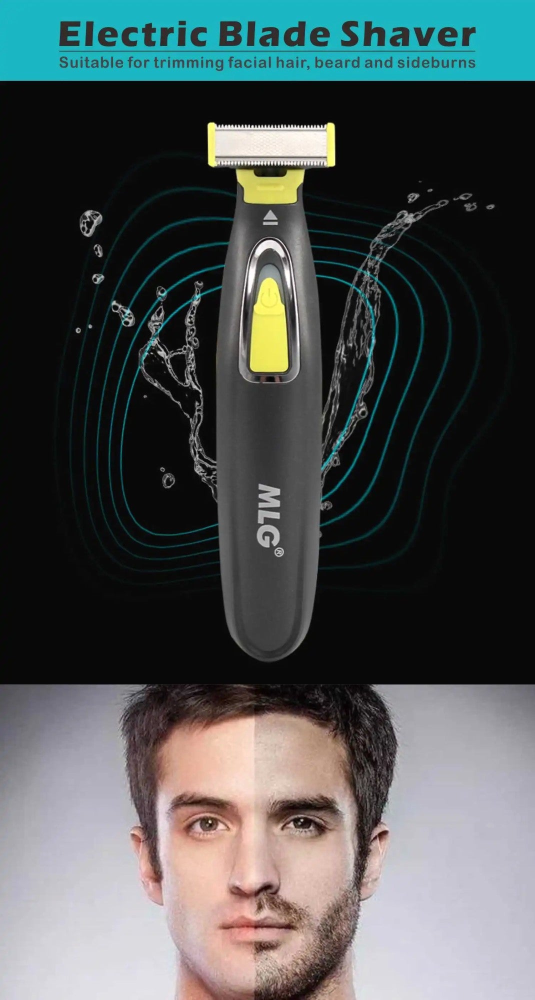 Barbeador elétrico para homens e mulheres, portátil, aparador de corpo inteiro