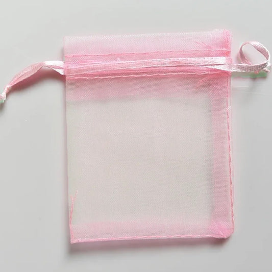 25/50/100 unidades saco de presente de organza multicolorido bolsas com cordão