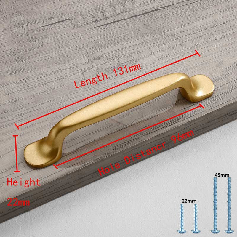 Estilo simples fosco ouro armário alças liga de alumínio sólido armário de