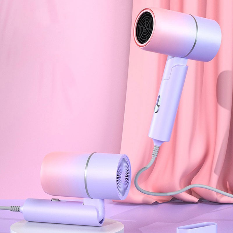Mini secador de cabelo dobrável 750W com bolsa de transporte Anion de ar quente