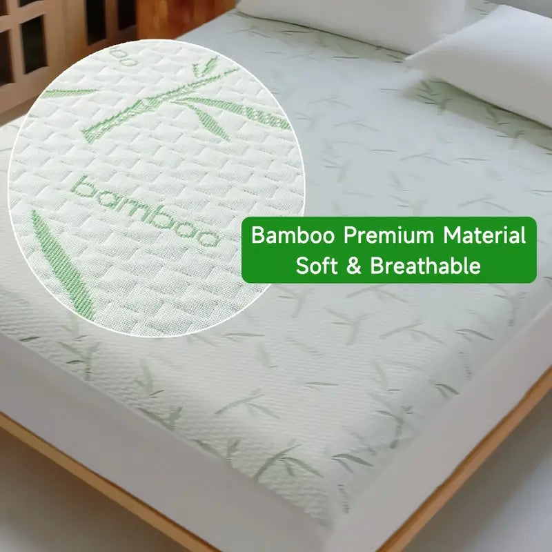 Capa de colchão de bambu à prova d&#39;água (sem fronha), lençol de cama com