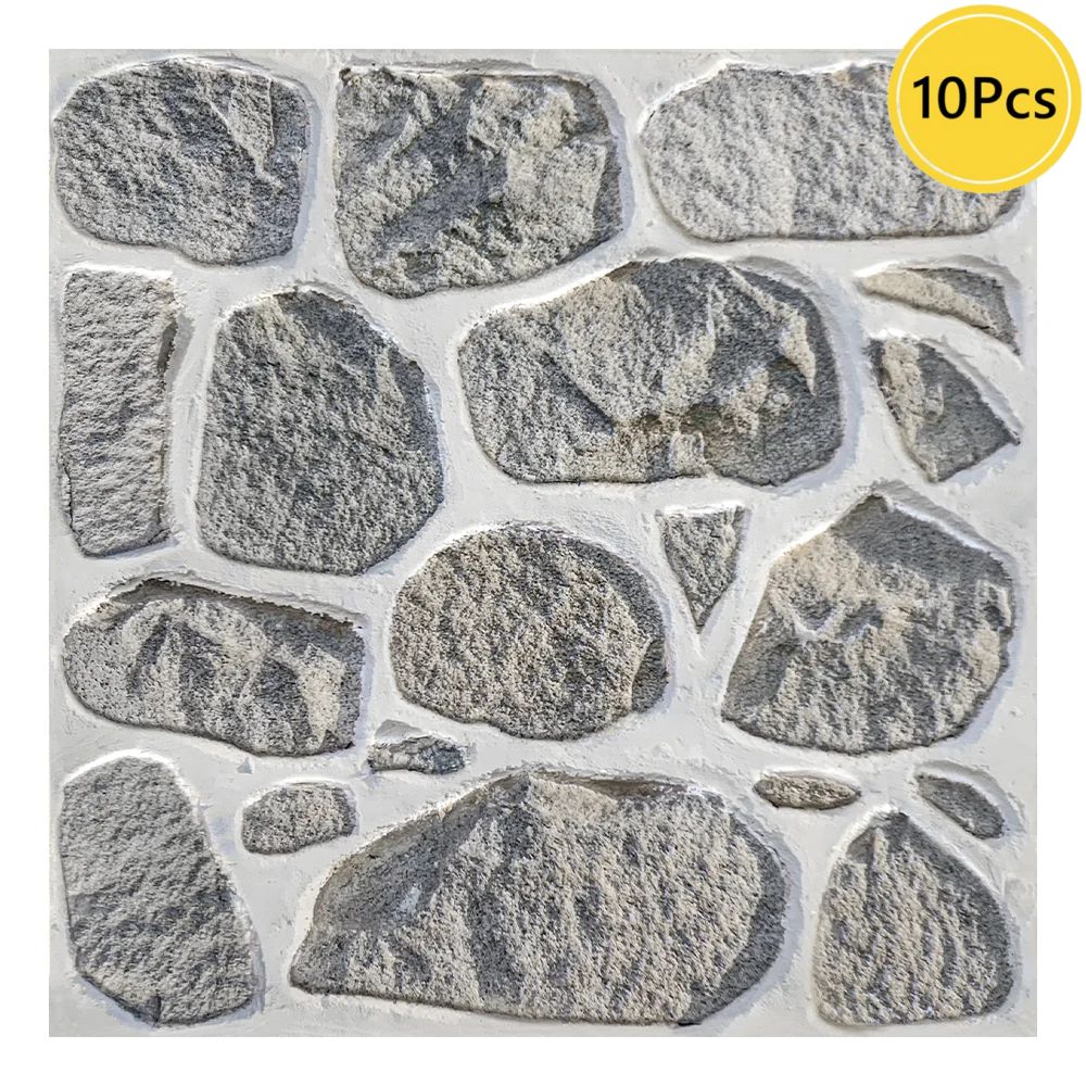 Painéis de parede de pedra falsa 3D, Peel and Stick Tile, Adesivo decorativo de