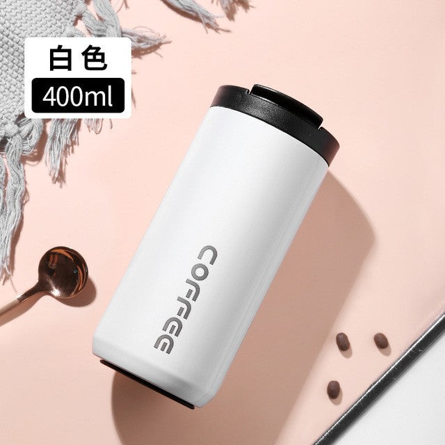 Caneca térmica de café de aço inoxidável 400ml, caneca térmica 304, à prov