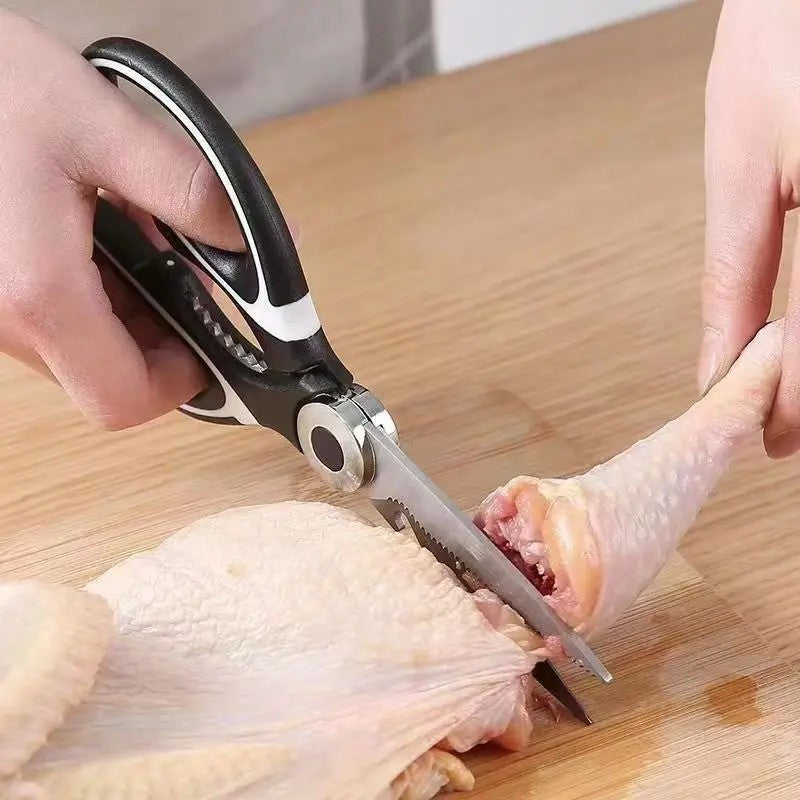 Tesoura de cozinha afiada, tesoura de cozinha com tampa, resistente, aço inoxid