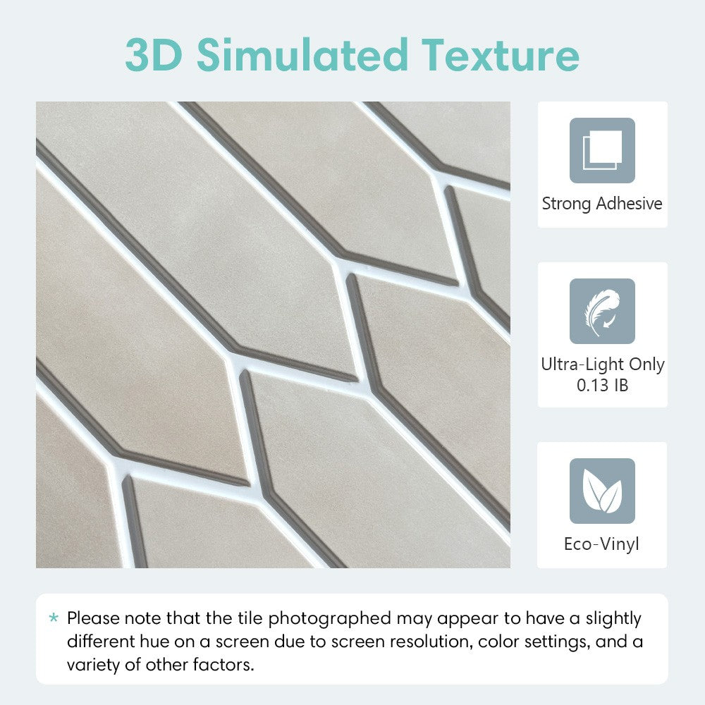 10 painéis de parede 3D dos peças, telhas do backsplash da cascata e da vara,
