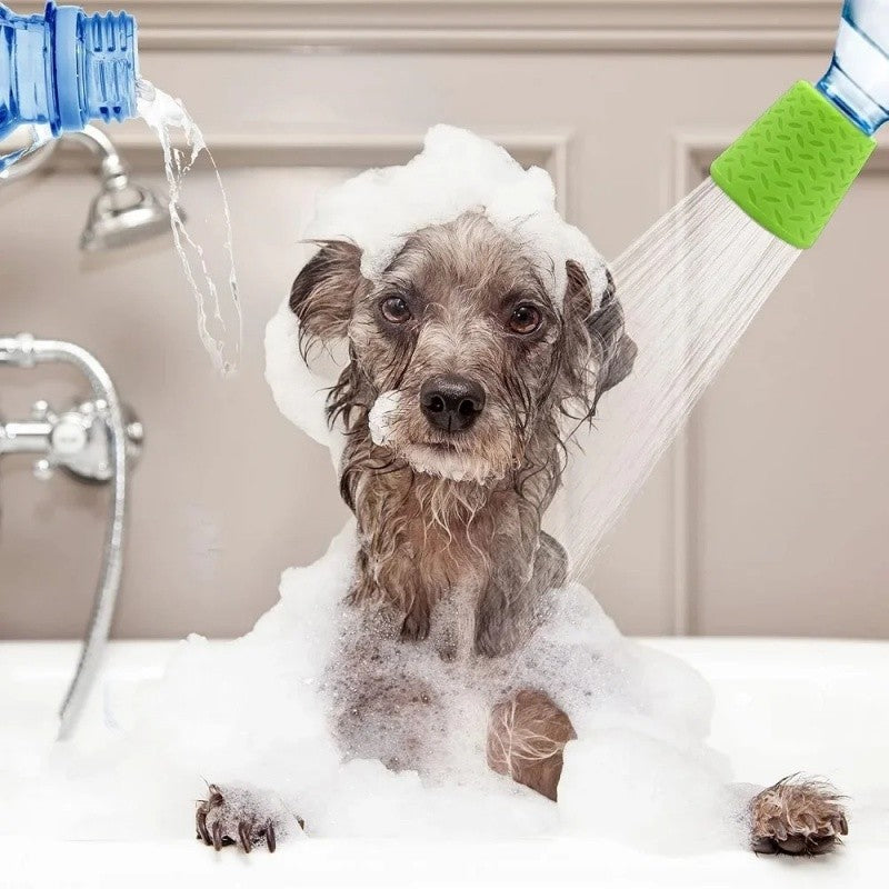 Cabeça de chuveiro de silicone para animais de estimação, chuveiro ao ar livr
