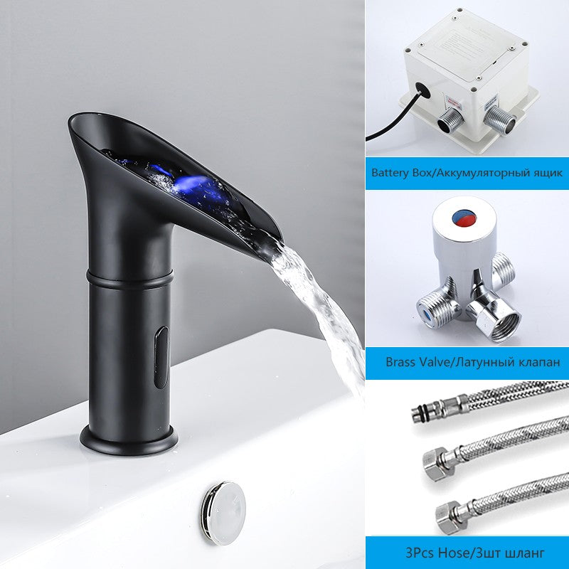 OXG Latão Sensor Inteligente Cachoeira LED Torneira Da Bacia, Sensor Automátic