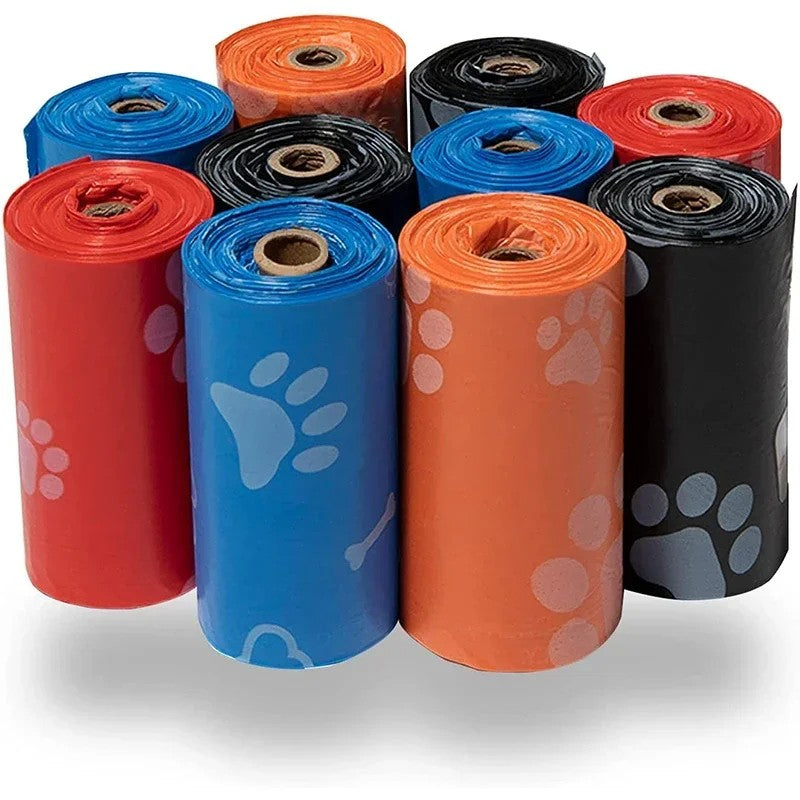 100 rolos saco de cocô do cão limpeza ao ar livre saco de cocô ao ar livre li