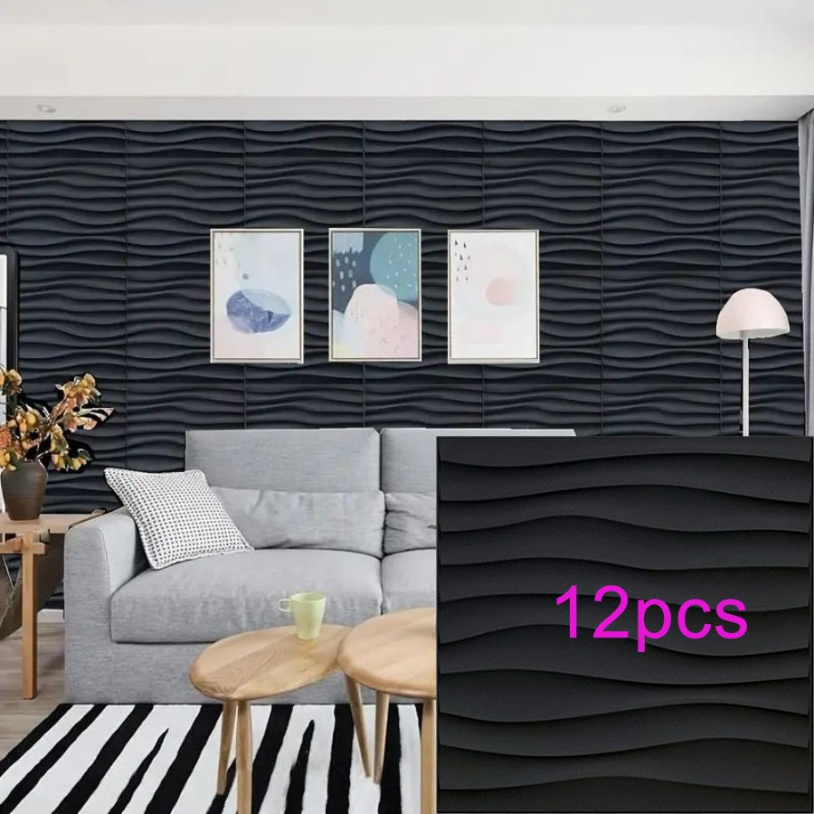 Painel de parede texturizado 3D KUUJOJOJO para decoração de parede interna, ad