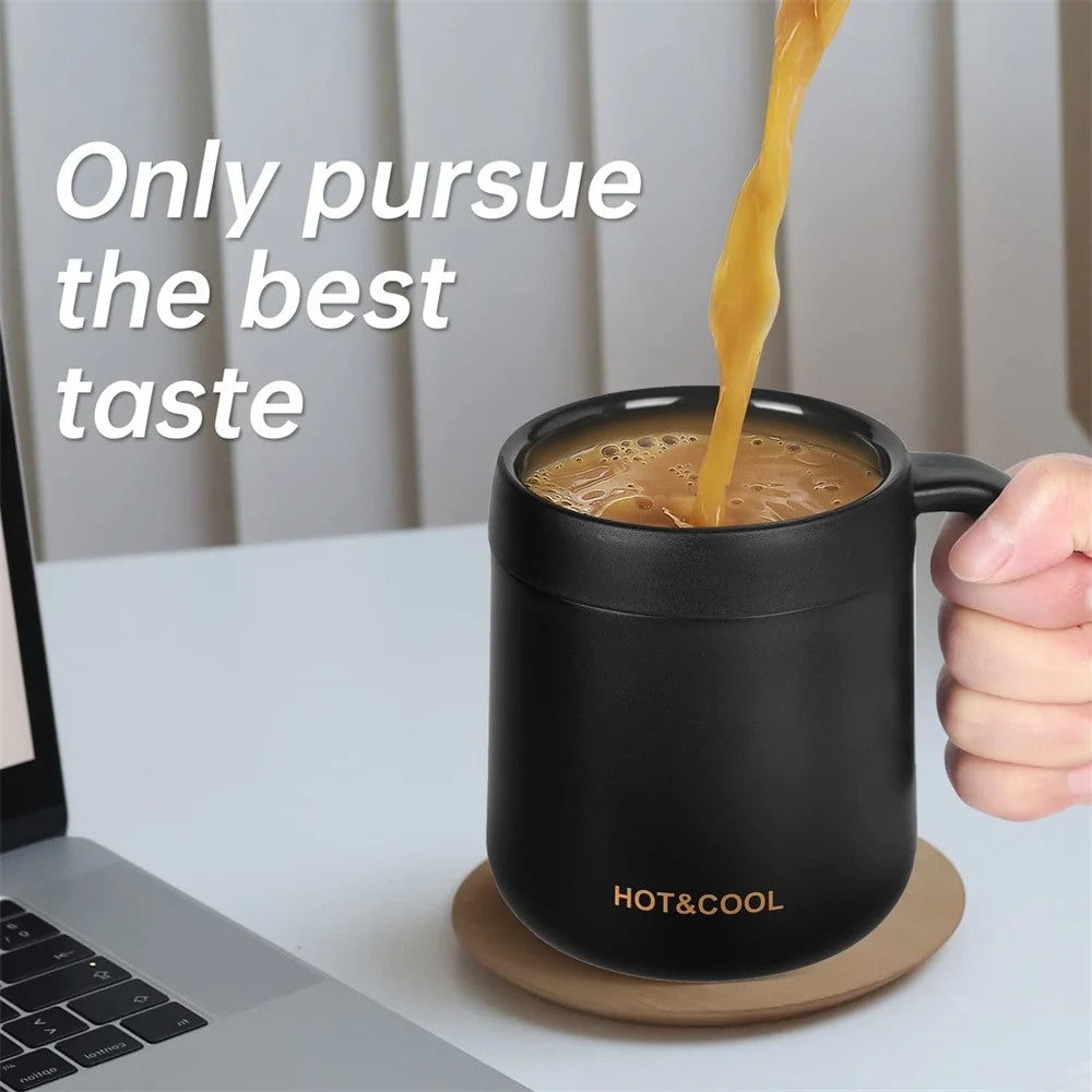 Caneca de café isolada de 350/500ml com alça, caneca isolada de aço inoxidáv