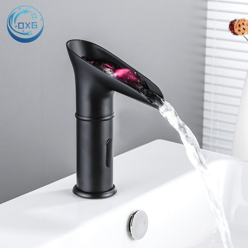 OXG Latão Sensor Inteligente Cachoeira LED Torneira Da Bacia, Sensor Automátic