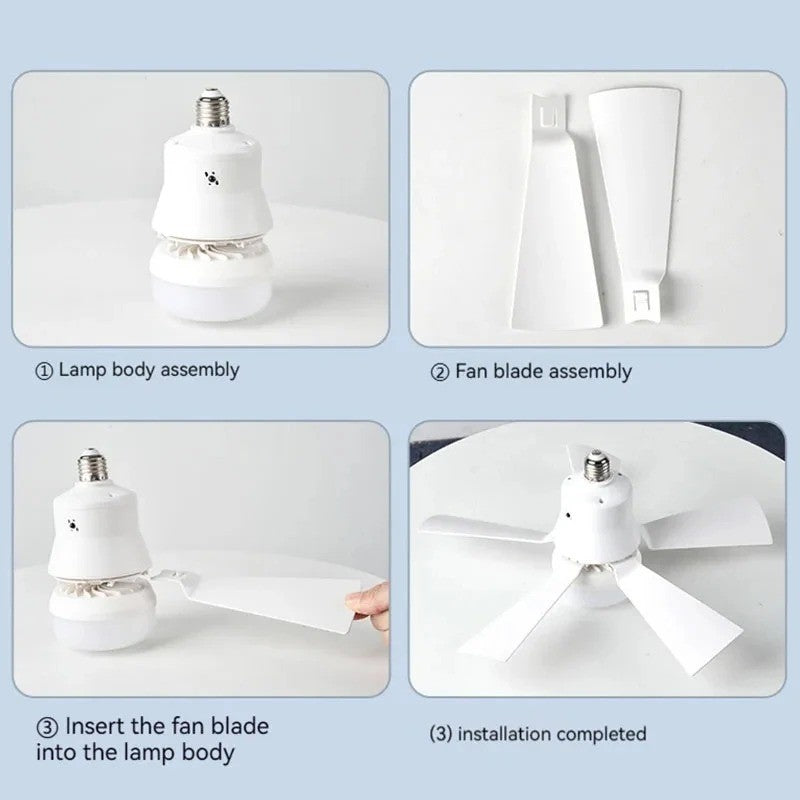 Ventilador de teto led com luz controle remoto regulável 30w e27 base moderna i