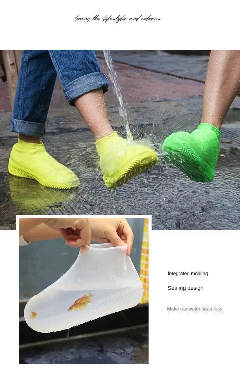 1 par de capas de sapato de silicone à prova d&#39;água, borracha resistente a