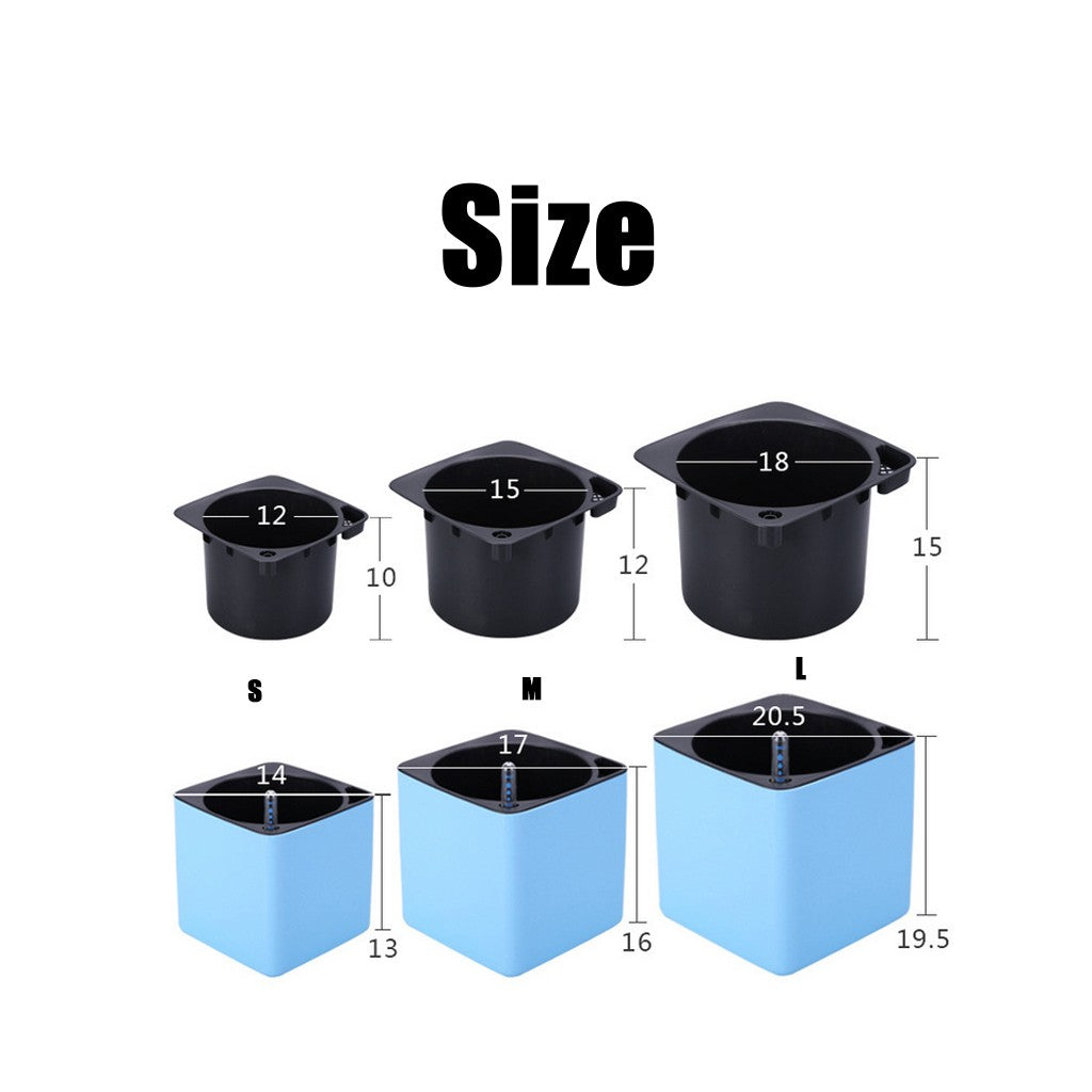 Plantador branco com rega automática, indicador de água, vaso decorativo moder