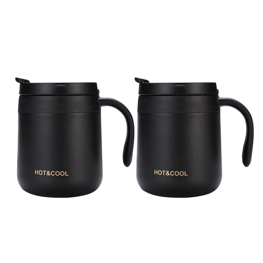 Caneca de café isolada de 350/500ml com alça, caneca isolada de aço inoxidáv