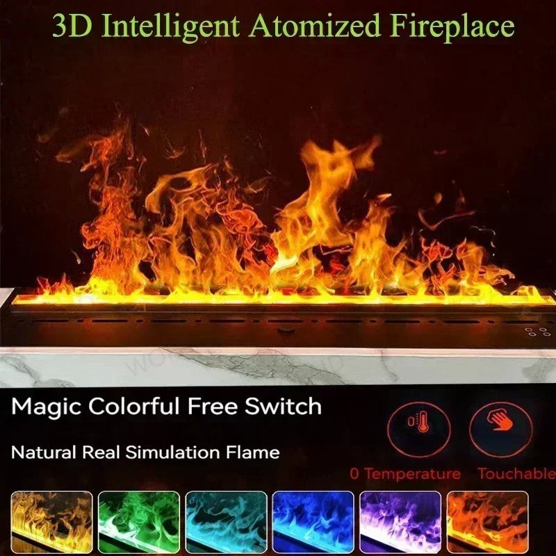 Lareira atomizadora 3d para sala de estar, lareira eletrônica multicolorida com