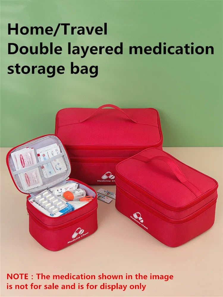 Kit de primeiros socorros para viagem em casa, camada dupla, armazenamento de cl