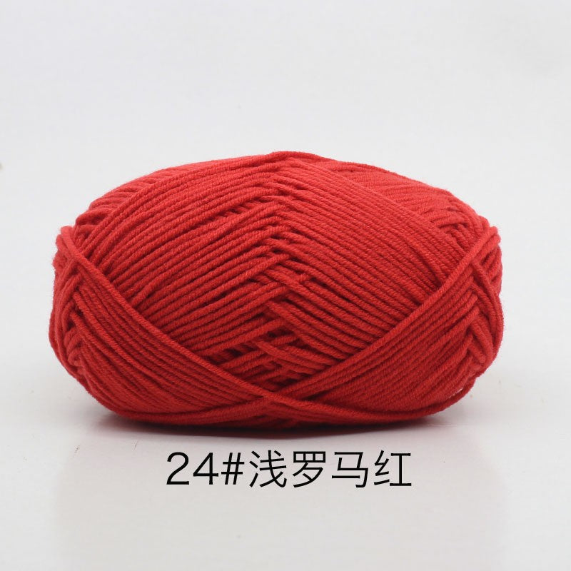 40-50 g/conjunto 4 camadas de algodão de leite (80%) fio de tricô bordado ting