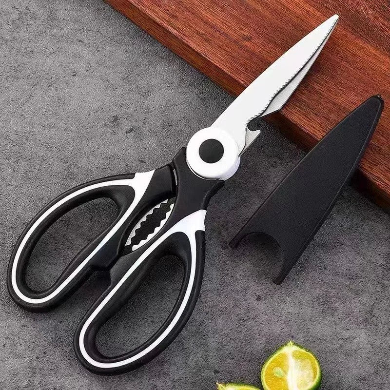 Tesoura de cozinha afiada, tesoura de cozinha com tampa, resistente, aço inoxid