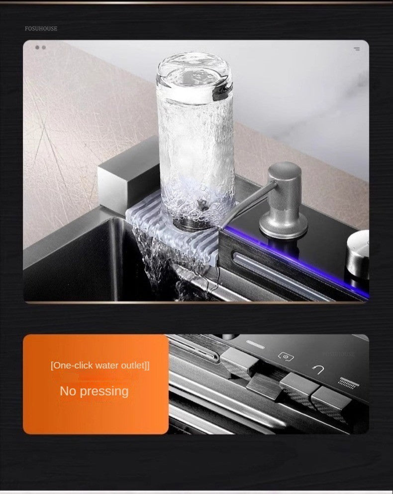Pias de cozinha inteligentes com slot único para apartamentos, pias multifuncio