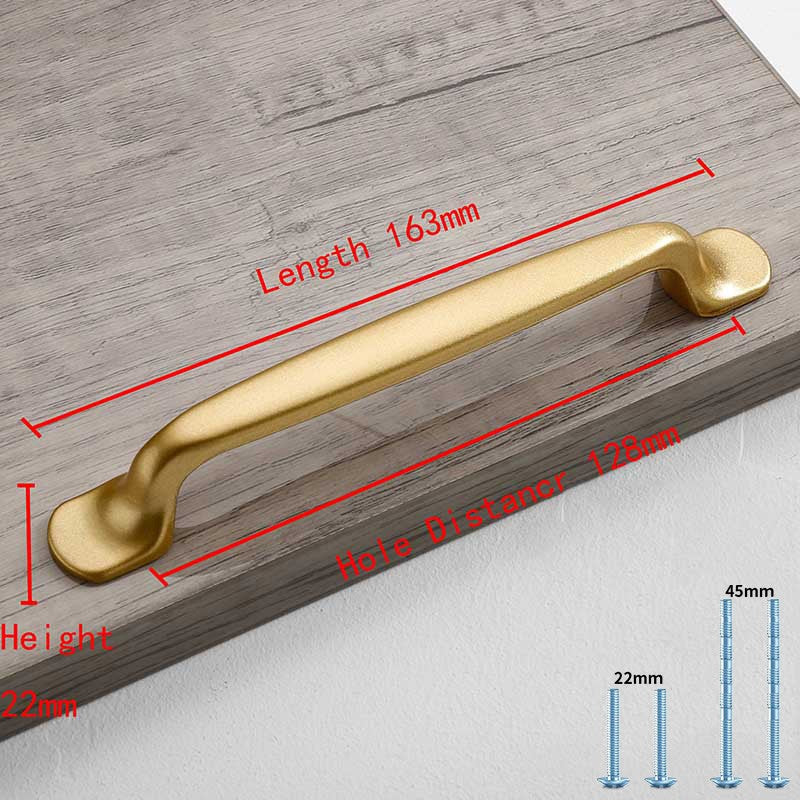 Estilo simples fosco ouro armário alças liga de alumínio sólido armário de