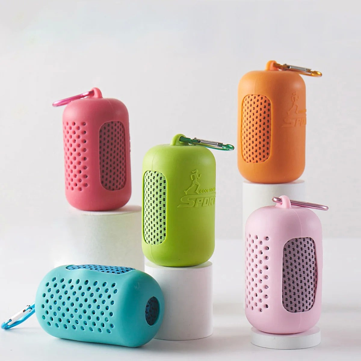 Mini conjunto de sílica gel portátil, toalha fria, secagem rápida, frio, suor
