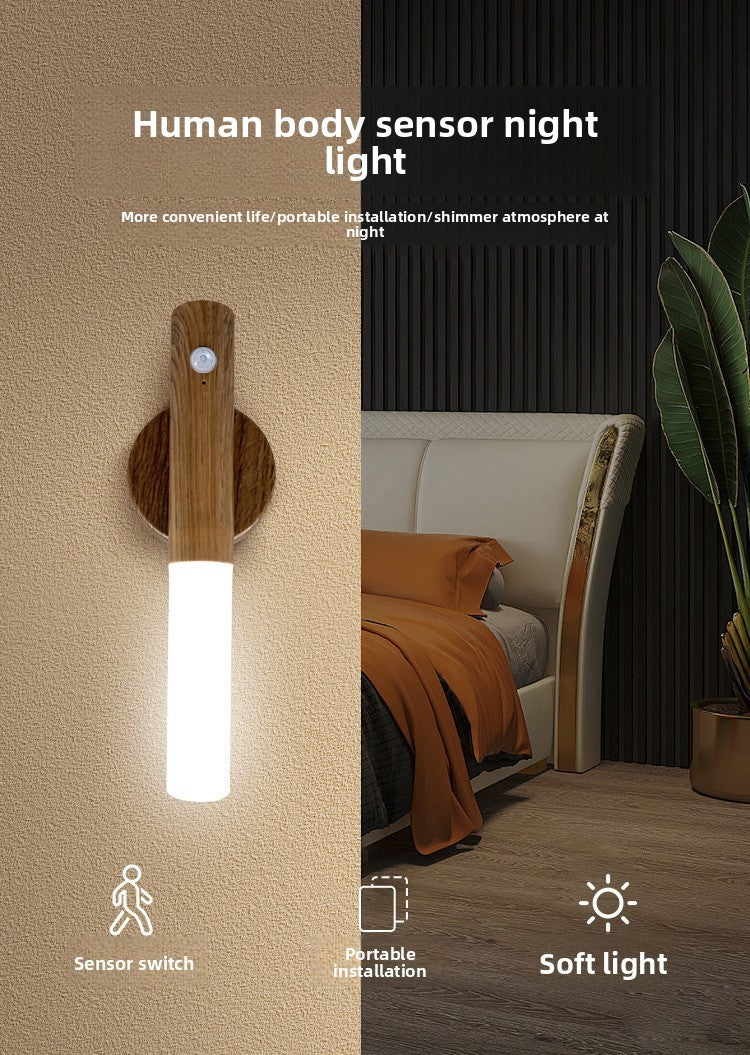 Sensor de movimento inteligente luz noturna led recarregável lâmpada de parede