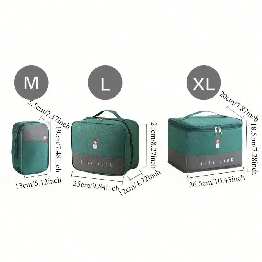 Bolsa médica portátil para viagem, kit de primeiros socorros à prova d'água, grande capacidade, organizador de armazenamento de medicamentos, bolsa de emergência para acampamento