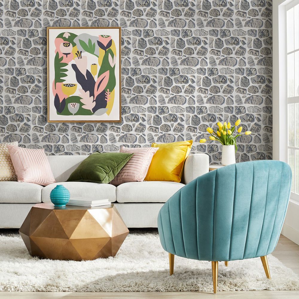 Painéis de parede de pedra falsa 3D, Peel and Stick Tile, Adesivo decorativo de