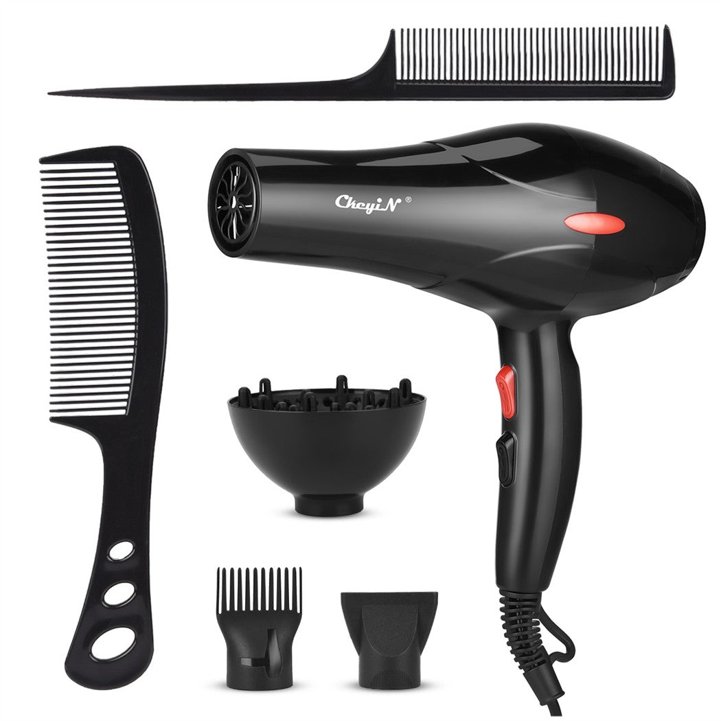 CkeyiN-profissional íon negativo cabelo secador, sopro quente e frio, salão ve
