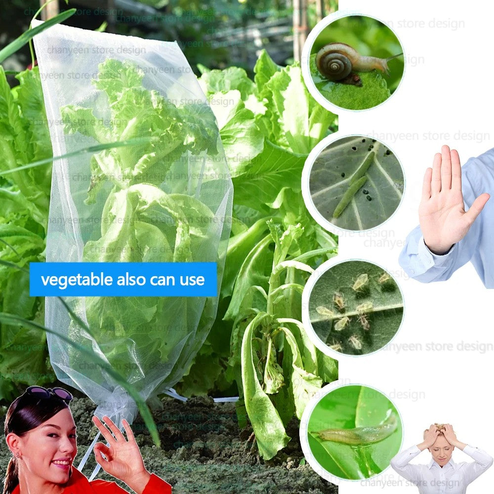 20-100 pçs morango uvas frutas frutas crescer sacos rede malha vegetal planta s
