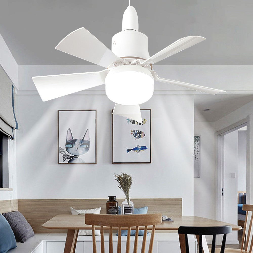 Ventilador de teto led com luz controle remoto regulável 30w e27 base moderna i