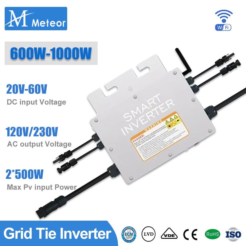 Tensão de entrada fotovoltaica 20 ~ 60v saída ac 110v/230v automática 600w/70
