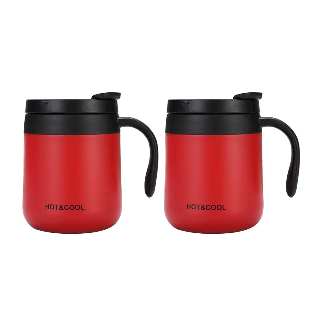 Caneca de café isolada de 350/500ml com alça, caneca isolada de aço inoxidáv