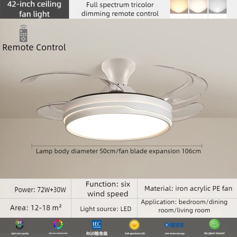 Moderno nórdico led ventiladores de teto com luzes decoração para casa vento