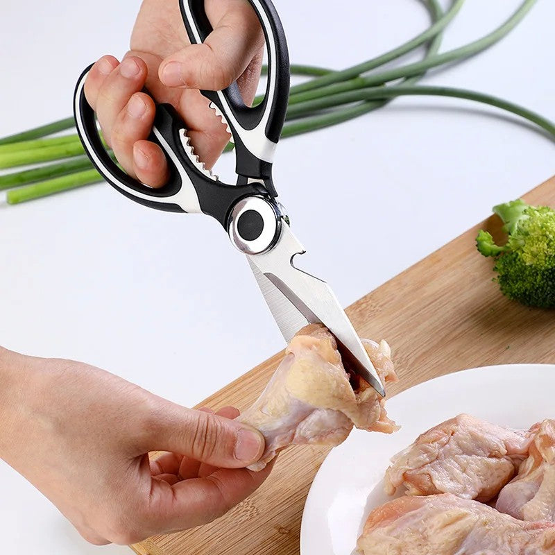 Tesoura de cozinha afiada, tesoura de cozinha com tampa, resistente, aço inoxid