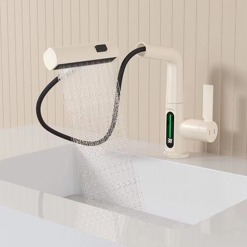 Torneira para lavatório com display digital inteligente, 3 funções, Puxe o Bi